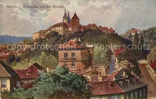 AK / Ansichtskarte Prag_Prahy_Prague Hradschin von der Bruska Prag_Prahy_Prague