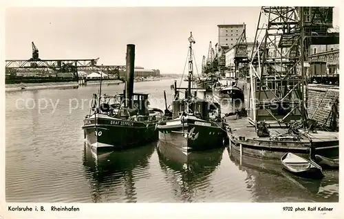 AK / Ansichtskarte Karlsruhe_Baden Rheinhafen Karlsruhe_Baden