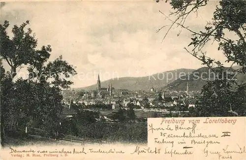 AK / Ansichtskarte Freiburg_Breisgau Blick vom Lorettoberg Freiburg Breisgau