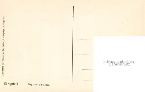 AK / Ansichtskarte Koenigsfeld_Schwarzwald Waldweg zum Blockhaus Koenigsfeld Schwarzwald