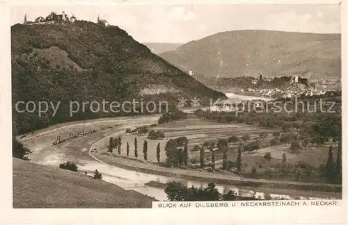 AK / Ansichtskarte Dilsberg mit Neckarsteinach und Neckar Dilsberg