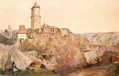 AK / Ansichtskarte Zvikov Schloss Kuenstlerkarte Zvikov