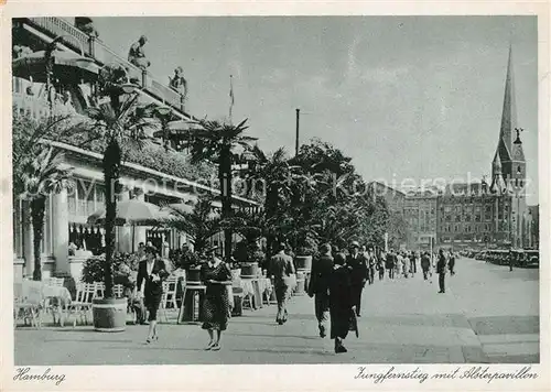AK / Ansichtskarte Hamburg Jungfernstieg mit Alsterpavillon Hamburg