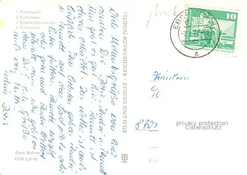 AK / Ansichtskarte Ebersdorf_Thueringen Pfotenteich Kulturhaus Krankenhausstr Teilansicht Ebersdorf Thueringen