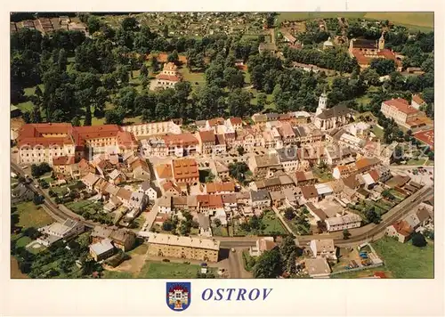 AK / Ansichtskarte Ostrov Fliegeraufnahme Stare Mesto Zamecky Park Ostrov