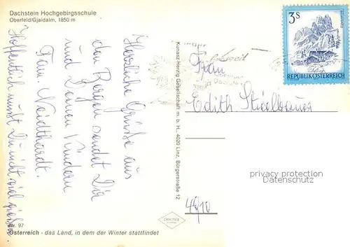 AK / Ansichtskarte Obertraun Dachstein Hochgebirgsschule Oberfeld Gjaidalm Obertraun