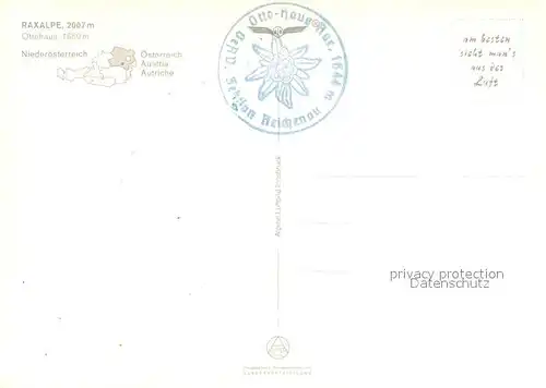 AK / Ansichtskarte Raxalpe Fliegeraufnahme Ottohaus Raxalpe