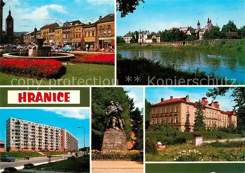 AK / Ansichtskarte Hranice_nad_Morave Gottwaldovo namesti Nabrezi Becvy Hranice_nad_Morave