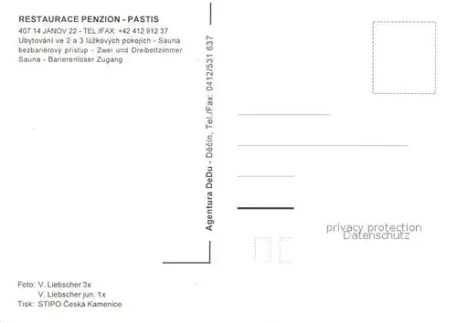 AK / Ansichtskarte Janov_nad_Nisou Restaurace Penzion Pastis Janov_nad_Nisou