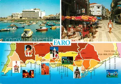 AK / Ansichtskarte Faro_Faro Panoramakarte Hafen Stadtansicht Faro_Faro