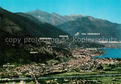 AK / Ansichtskarte Locarno_TI Fliegeraufnahme Panorama Locarno_TI