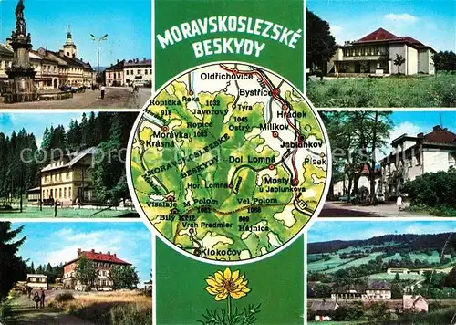 AK / Ansichtskarte Moravskoslezske Stadtansichten Kirche Denkmal Moravskoslezske