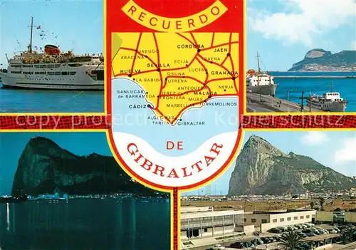 AK / Ansichtskarte Gibraltar Felsen Hafen Panorama Gibraltar