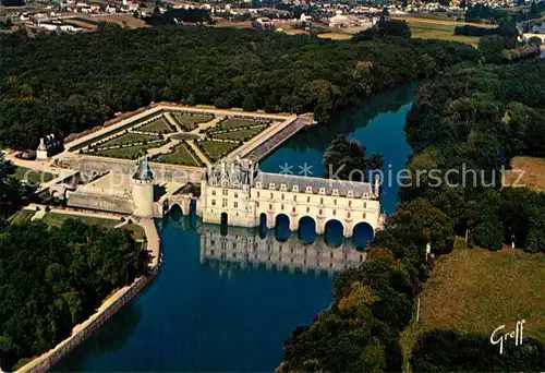 AK / Ansichtskarte Chenonceaux_Indre_et_Loire Fliegeraufnahme Chauteau Chenonceaux_Indre