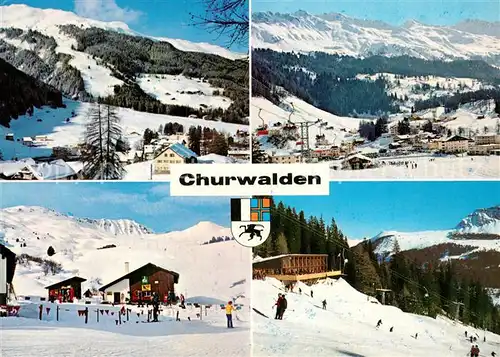 AK / Ansichtskarte Churwalden Skigebiet Winterpanorama Pradaschier Churwalden