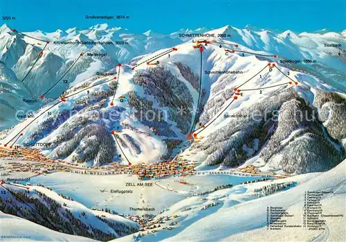 AK / Ansichtskarte Zell_See Winterpanoramakarte Schmittenh&#246;he Zell_See