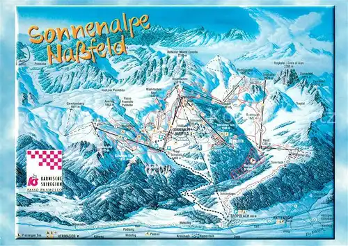 AK / Ansichtskarte Nassfeld Panoramakarte Sonnenalpe Winter Nassfeld