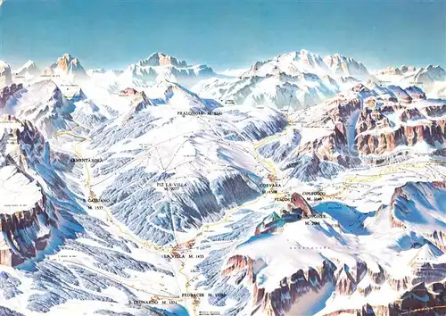 AK / Ansichtskarte Colfosco Panoramakarte Winter Colfosco