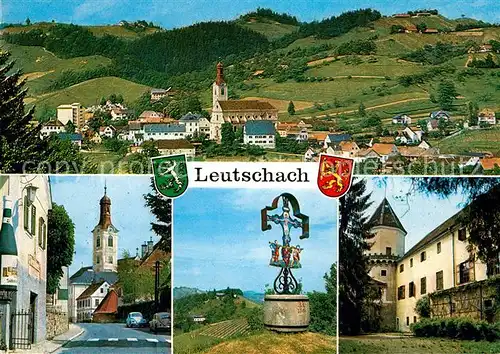 AK / Ansichtskarte Leutschach Kirche Wegkreuz Burg Panorama Leutschach