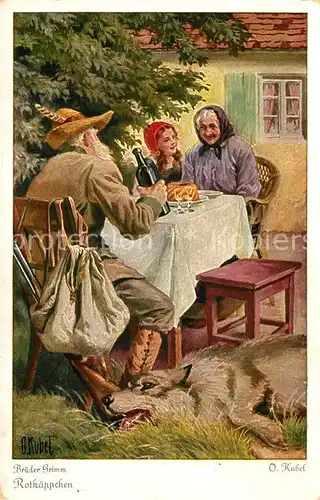 AK / Ansichtskarte Maerchen_Sagen Rotkaeppchen O. Kubel Nr. 3735 Serie 128 Brueder Grimm  Maerchen Sagen