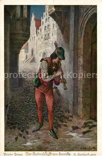 AK / Ansichtskarte Maerchen_Sagen Der Rattenfaenger von Hameln O. Herrfurth Nr. 4390 Serie 242 Brueder Grimm Maerchen Sagen