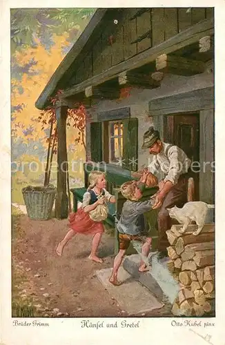 AK / Ansichtskarte Maerchen_Sagen Haensel und Gretel Otto Kubel Nr. 3717 Serie 125  Brueder Grimm  Maerchen Sagen