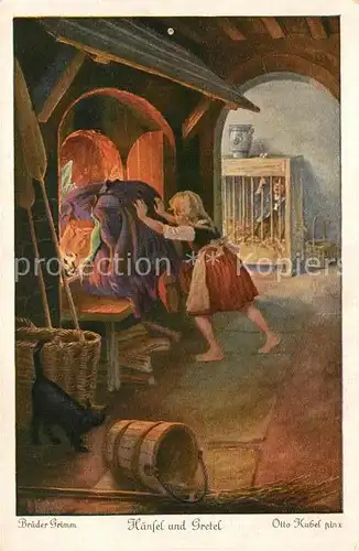 AK / Ansichtskarte Maerchen_Sagen Haensel und Gretel Otto Kubel Nr. 3716 Serie 125  Brueder Grimm  Maerchen Sagen
