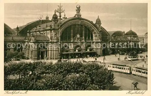 AK / Ansichtskarte Strassenbahn Frankfurt am Main Hauptbahnhof  Strassenbahn