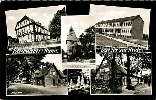 AK / Ansichtskarte Bissendorf_Hannover Gemeindeverwaltung Kirche Schule Krankenhaus Am Markt Bissendorf Hannover