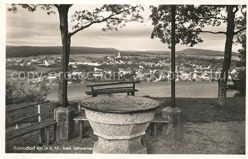 AK / Ansichtskarte Bonndorf_Schwarzwald Panorama Aussichtspunkt Ruhebank Bonndorf Schwarzwald