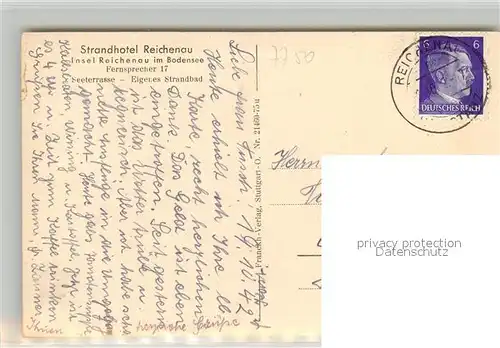 AK / Ansichtskarte Insel_Reichenau Strandhotel Seeterrasse Bootsanleger Steg Insel Reichenau