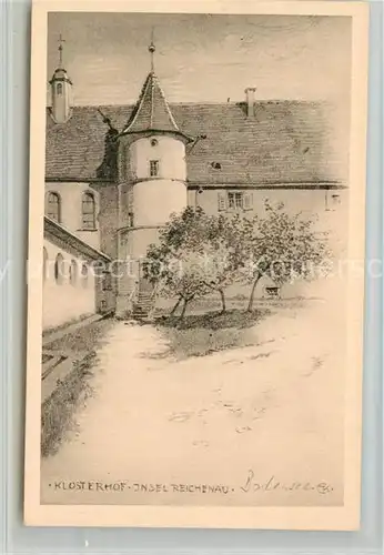 AK / Ansichtskarte Insel_Reichenau Klosterhof Kuenstlerkarte Insel Reichenau