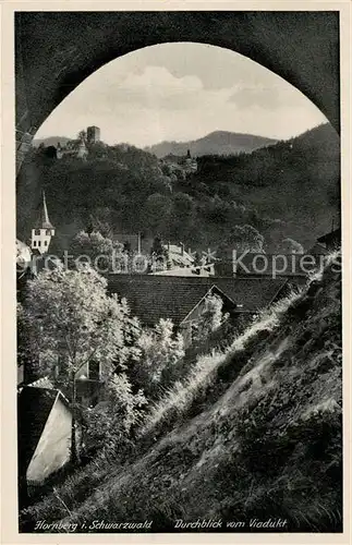 AK / Ansichtskarte Hornberg_Schwarzwald Durchblick Schlossberg Hornberg Schwarzwald