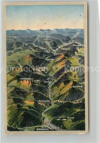 AK / Ansichtskarte Hornberg_Schwarzwald Panoramakarte mit Triberg Hornberg Schwarzwald