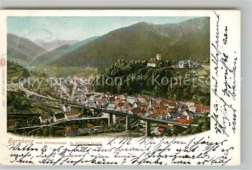 AK / Ansichtskarte Hornberg_Schwarzwald Panorama Schwarzwaldbahn Schloss Hotel Hornberg Schwarzwald