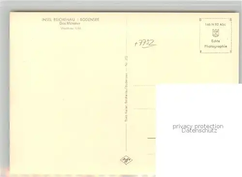 AK / Ansichtskarte Insel_Reichenau Muenster Westbau Insel Reichenau