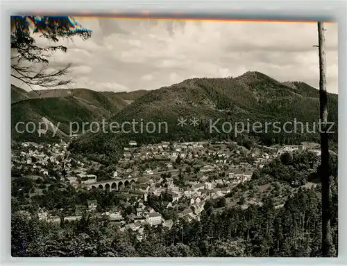 AK / Ansichtskarte Hornberg_Schwarzwald Panorama mit Schwarzwaldbahn Hornberg Schwarzwald