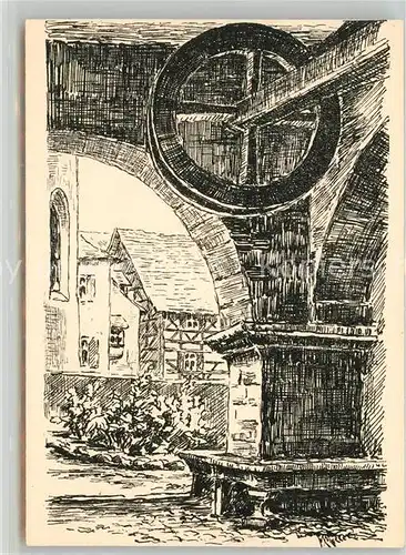 AK / Ansichtskarte Meersburg_Bodensee Schloss Wellbaum der alten Zugbruecke Zeichnung Meersburg Bodensee