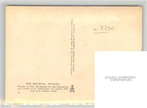 AK / Ansichtskarte Mittelzell Muenster Basilika mit zwei Querschiffen und Choeren Mittelzell