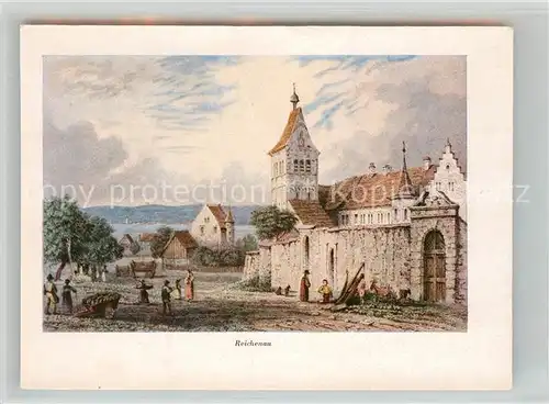 AK / Ansichtskarte Insel_Reichenau_Bodensee Muenster Kuenstlerkarte 