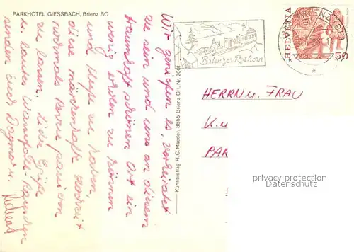 AK / Ansichtskarte Brienz_BE Parkhotel Giessbach Brienz_BE