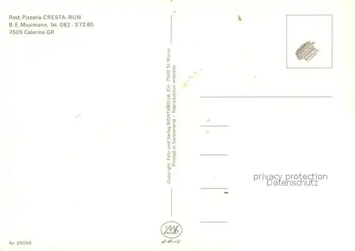 AK / Ansichtskarte Celerina_GR Restaurant Cresta Run Celerina_GR