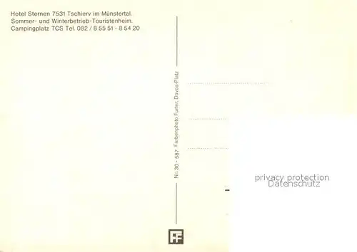 AK / Ansichtskarte Tschierv Hotel Sternen Tschierv