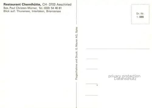 AK / Ansichtskarte Aeschiried Restaurant Chemihuette Aeschiried