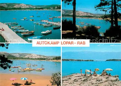AK / Ansichtskarte Rab_Croatia Autokamp Lopar Strand Segelboote Rab_Croatia