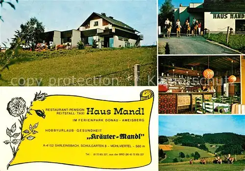 AK / Ansichtskarte Sarleinsbach Restaurant Pension Reitstall Haus Mandl Kr&#228;uter Mandl Sarleinsbach