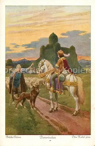 AK / Ansichtskarte Maerchen_Sagen Dornroeschen Otto Kubel Nr. 3803 Serie 140 Brueder Grimm  Maerchen Sagen