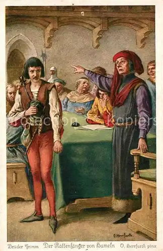 AK / Ansichtskarte Maerchen_Sagen Der Rattenfaenger von Hameln O. Herrfurth Nr. 4391 Serie 242 Brueder Grimm  Maerchen Sagen