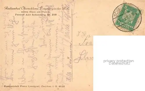 AK / Ansichtskarte Oberschlema_Erzgebirge Radiumbad Erzgebirgischer Hof Oberschlema_Erzgebirge