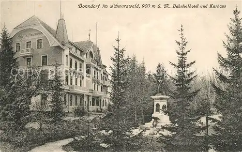 AK / Ansichtskarte Bonndorf_Schwarzwald Bahnhofhotel und Kurhaus Bonndorf Schwarzwald